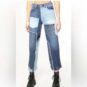 REVICE patchwork denim jeans